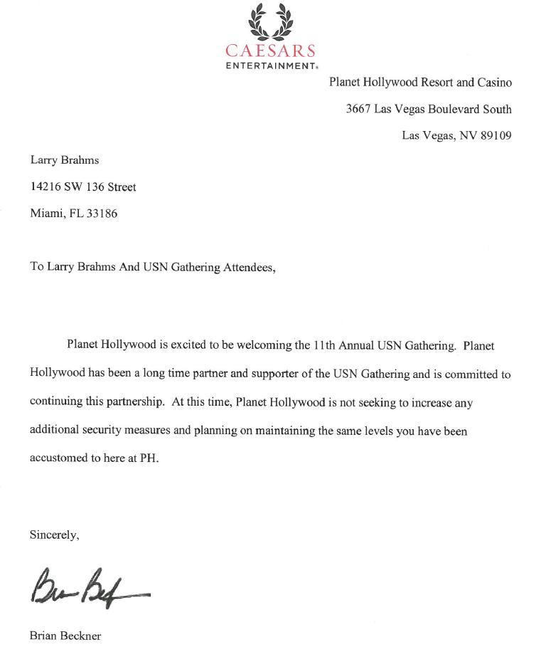 hotel letter